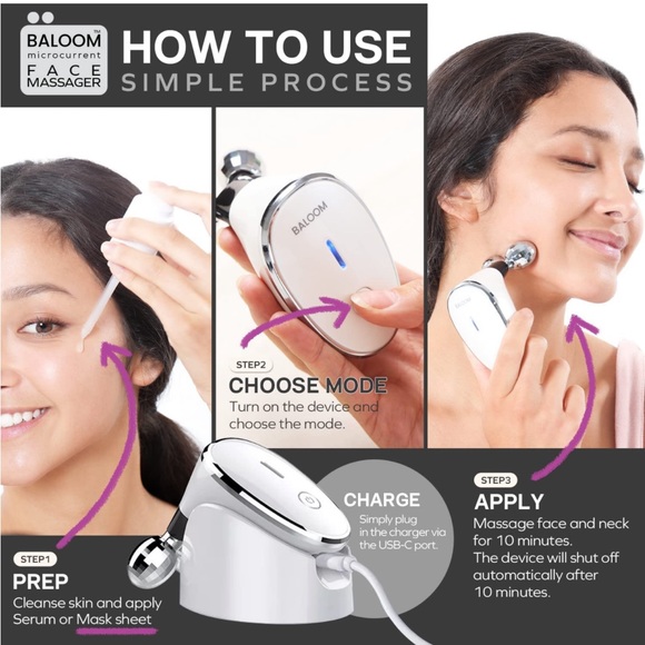 BRAND NEW Baloom Microcurrent Facial Massager and Toning Gel - Picture 4 of 7